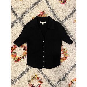 Favorite Daughter Ribbed Short Sleeve Button Down - Size XS